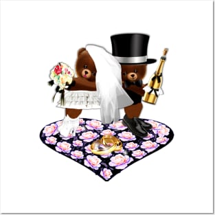 Wedding Celebration Bears Posters and Art